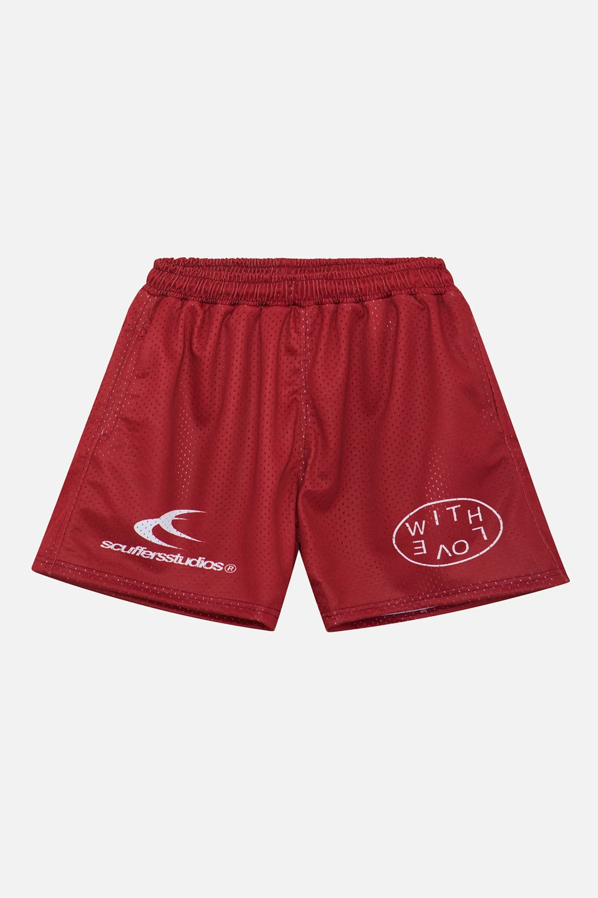 Best studios Red Mesh Shorts Women Shorts